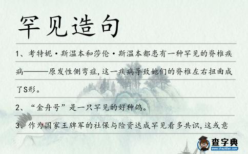 罕見造句