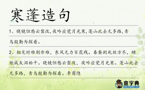 寒蓬造句