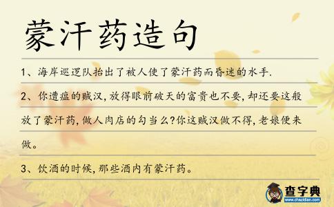 蒙汗藥造句