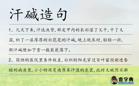 汗堿造句
