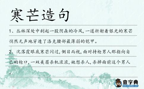 寒芒造句