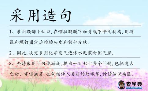 采用造句