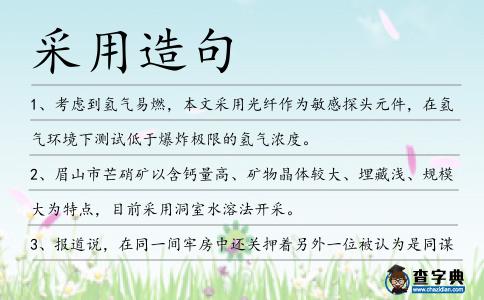 采用造句