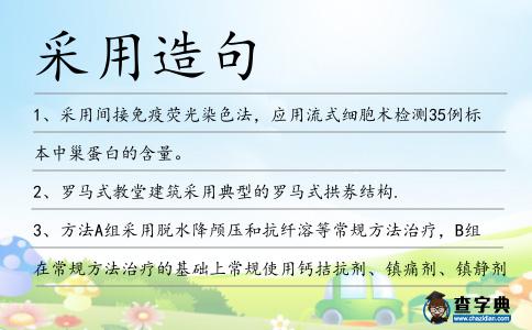 采用造句