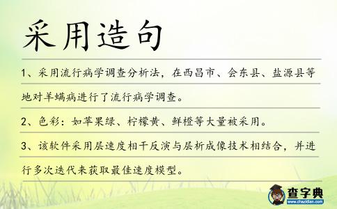 采用造句