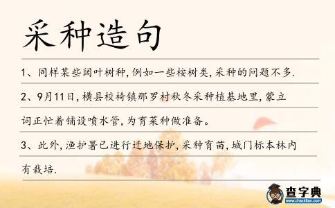 采種造句