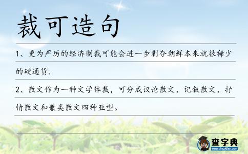裁可造句