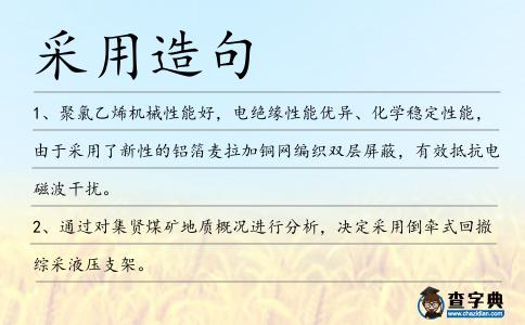 采用造句