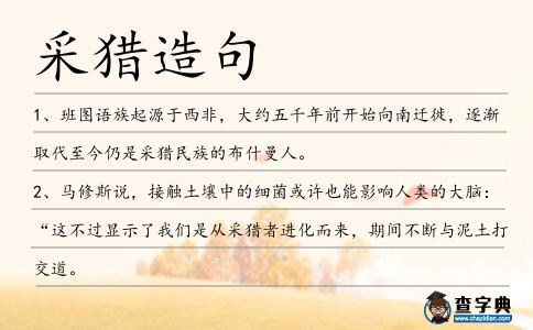 采獵造句
