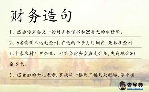 財務造句