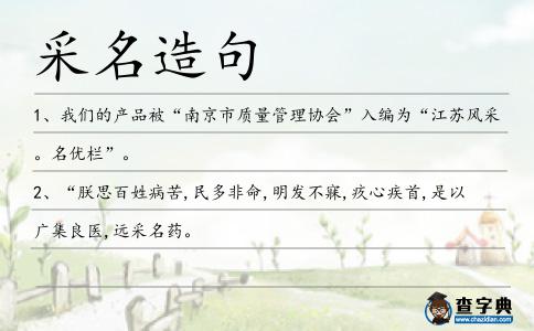 采名造句