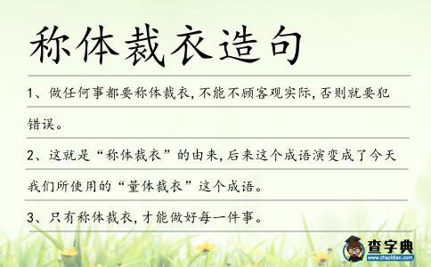 稱體裁衣造句