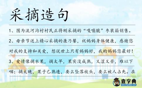 采摘造句