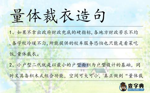 量體裁衣造句
