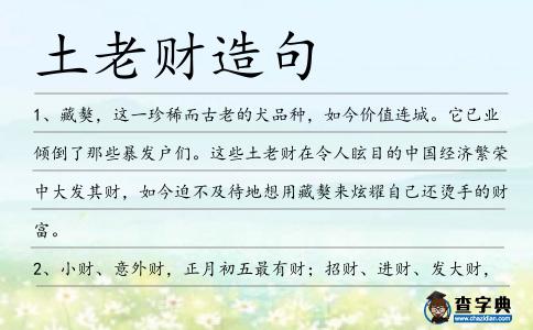土老財造句