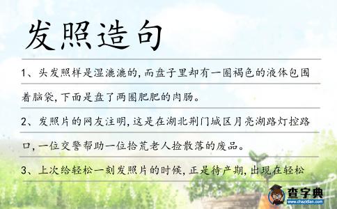 發(fā)照造句