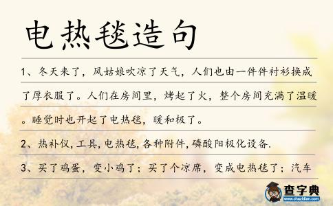 電熱毯造句