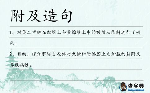 附及造句