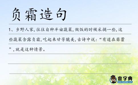 負霜造句