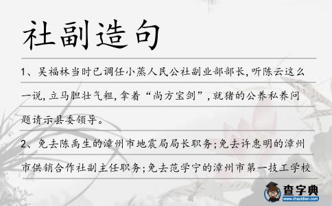 社副造句