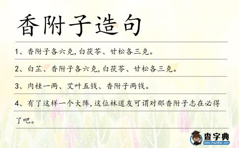 香附子造句