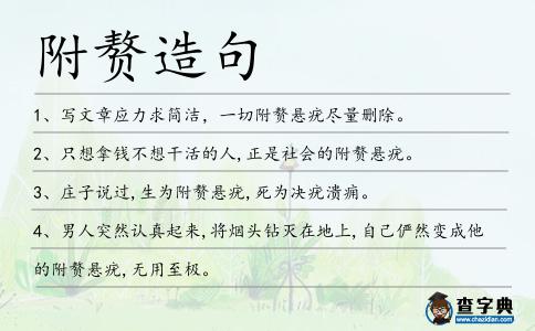 附贅造句