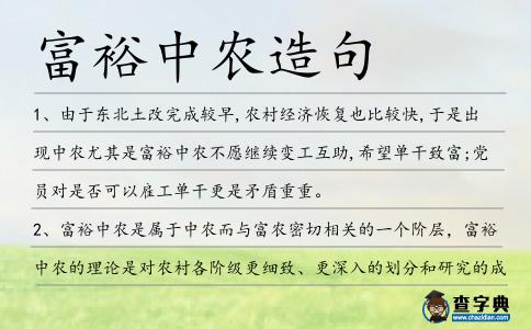 富裕中農造句