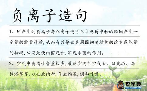 負離子造句
