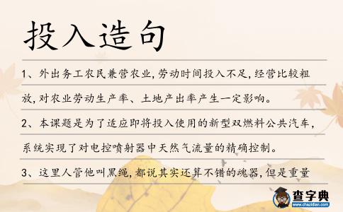 投入造句