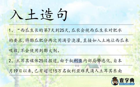 入土造句