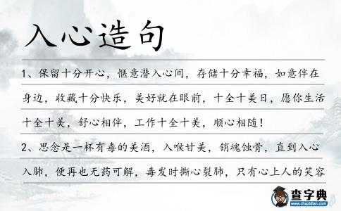 入心造句