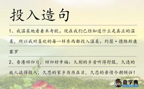 投入造句