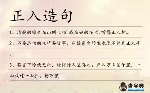 正入造句