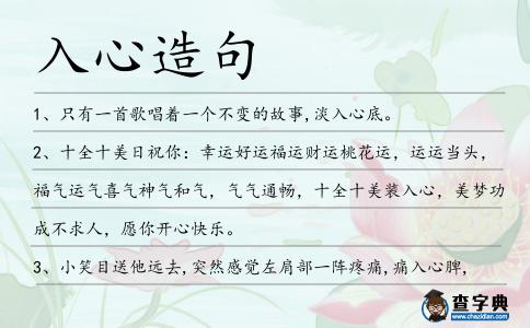 入心造句
