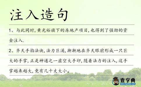 注入造句