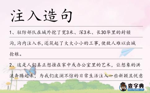 注入造句