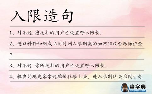入限造句