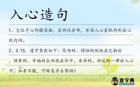 入心造句