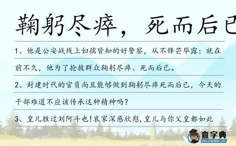 鞠躬盡瘁,死而后已造句