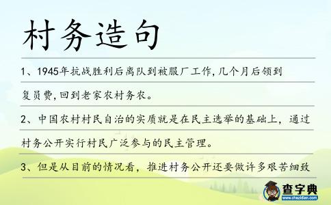 村務造句