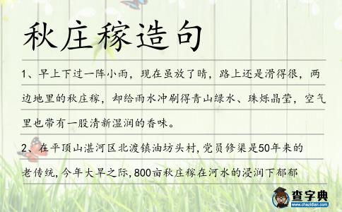 秋莊稼造句