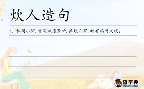 炊人造句