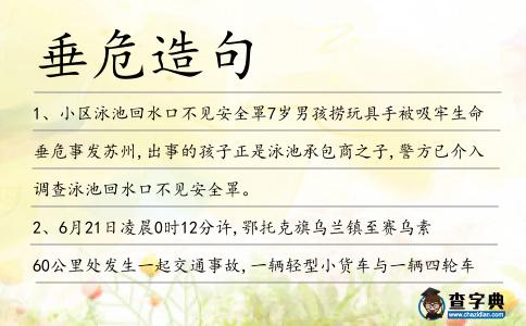 垂危造句