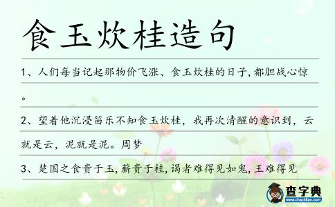 食玉炊桂造句