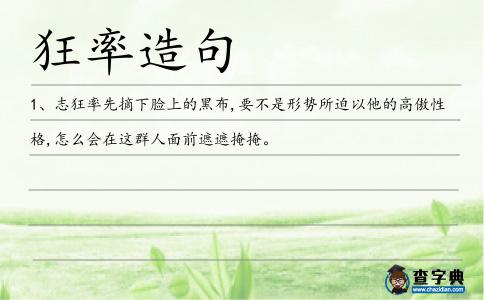狂率造句