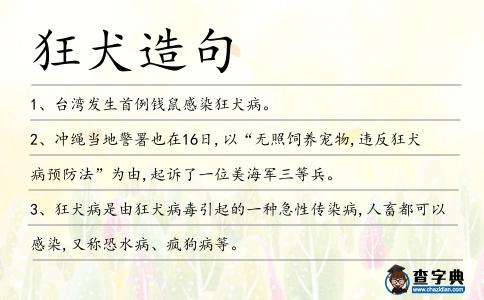 狂犬造句
