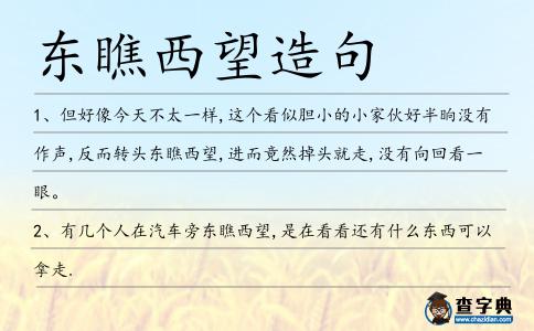 東瞧西望造句