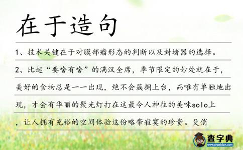 在于造句