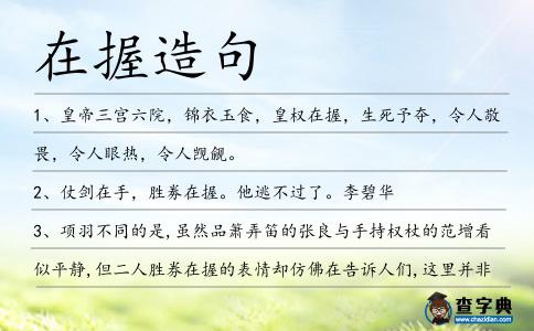 在握造句