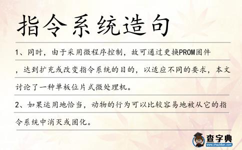 指令系統(tǒng)造句